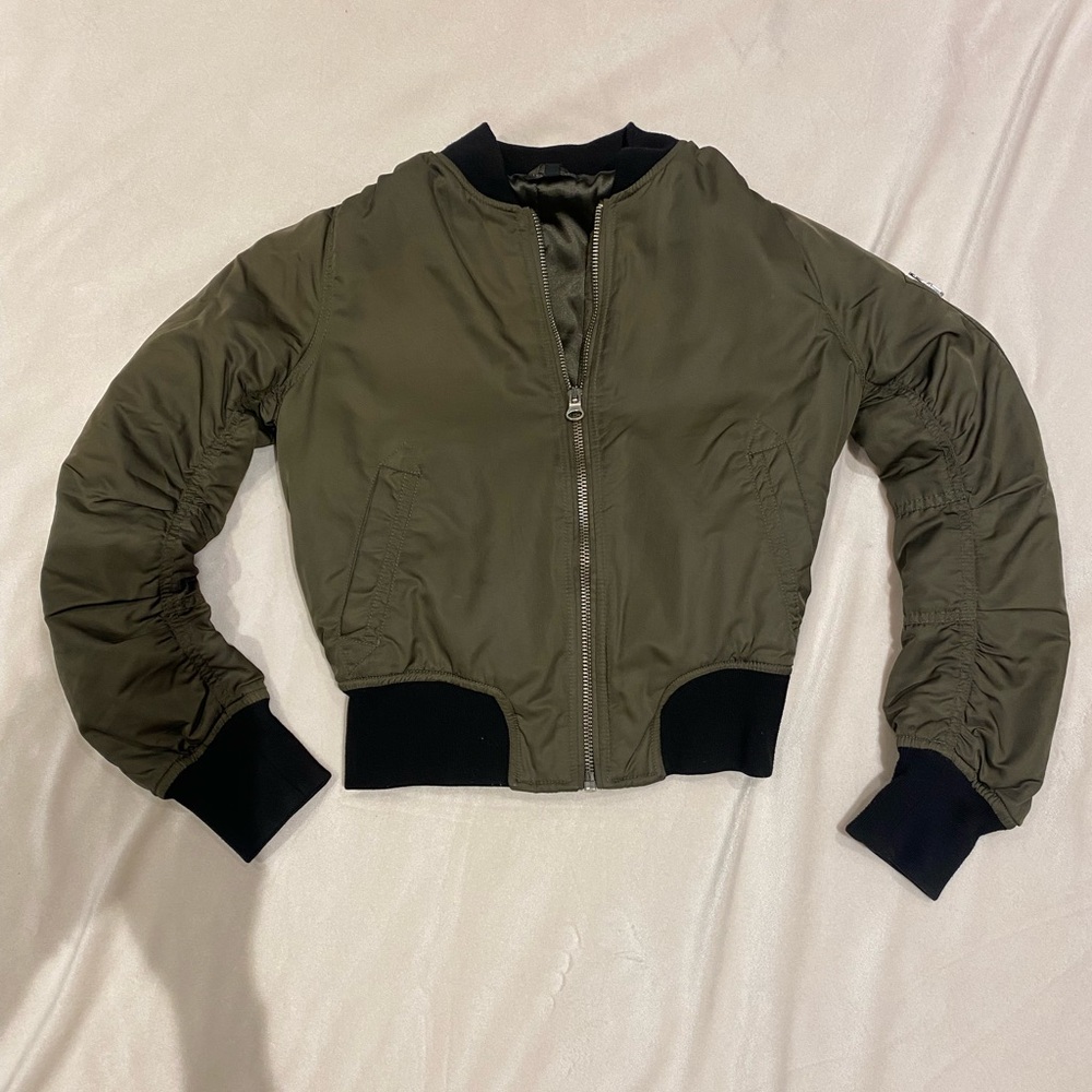 Topshop Olive Green Bomber Jacket